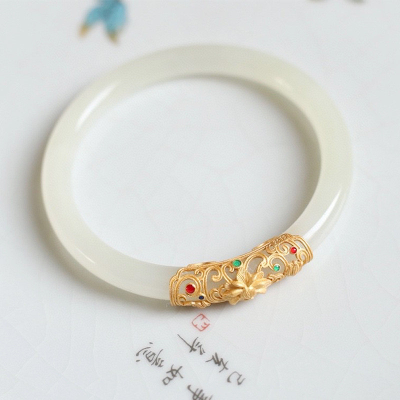 Gelang Guochao Ruyi Selir Gelang Lukisan Antik Warna Kerajinan Enamel Pacar Perhiasan Hadiah Musim P