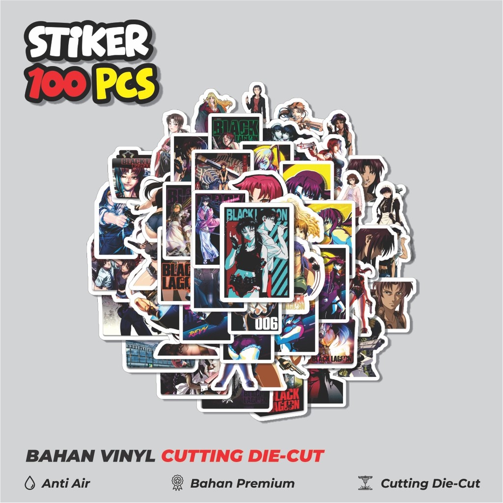 

Terbaru! 50 pcs Stiker Anime Series Black Lagoon Karakter Mix Dekorasi Lucu Kreatif untuk Notebook, Skateboard, HP