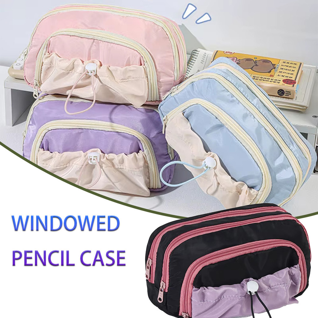 

Kotak pensil tas kapasitas besar Multifungsi dengan 3 Lapisan untuk Alat Tulis Siswa Perlengkapan Sekolah