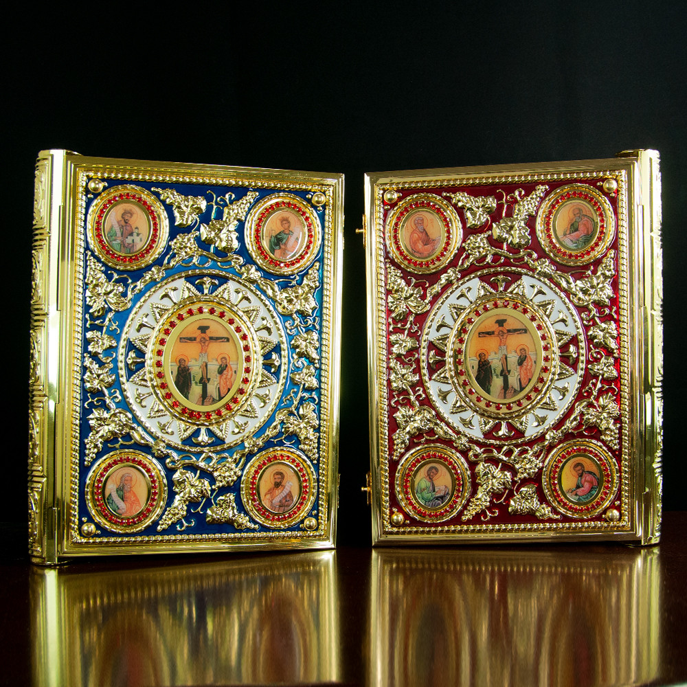 

Orthodox Bible Bookcover Orthodox Church Bible Gospel Cover Decorative Alloy Protective Shell for Religious Bible Book