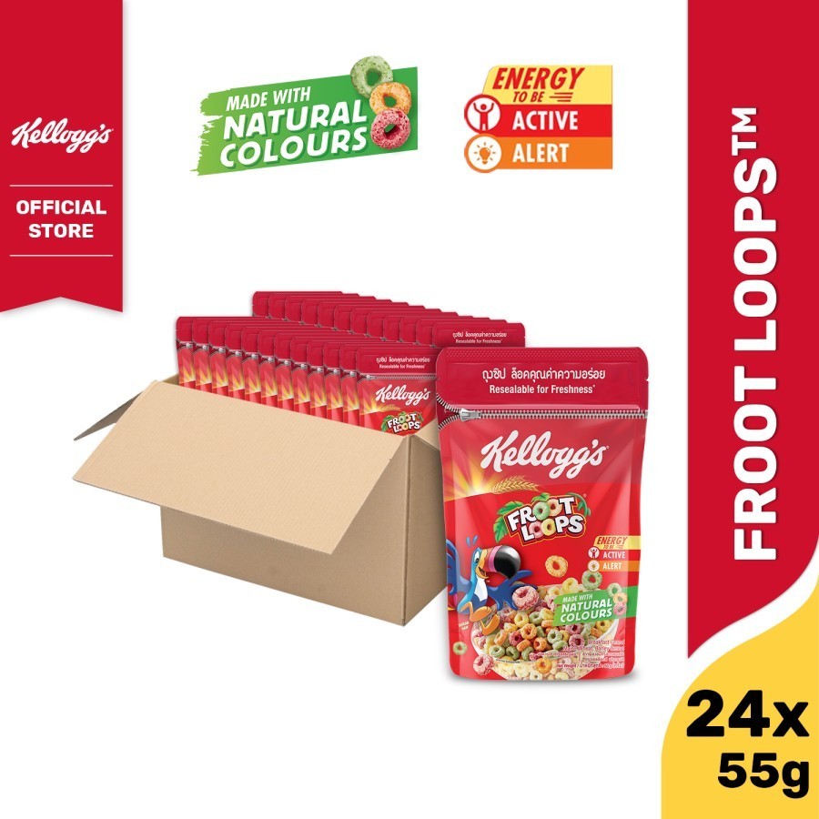 

[CARTON DEALS] Kelloggs Froot Loops Pouch Sereal 24 x 55g