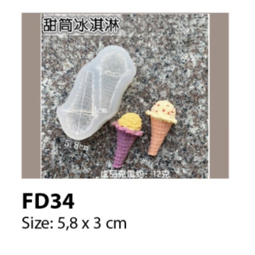 FD34 - - Cetakan Silikon Mold Fondant CLay Cokelat Puding ICe Cream(TALK)