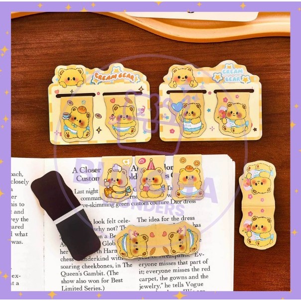 

BW PROMO Pembatas Buku Magnet 1 Set Isi 2 Pcs Butter Bear Lucu Viral Desain Aesthetic A-PB010
