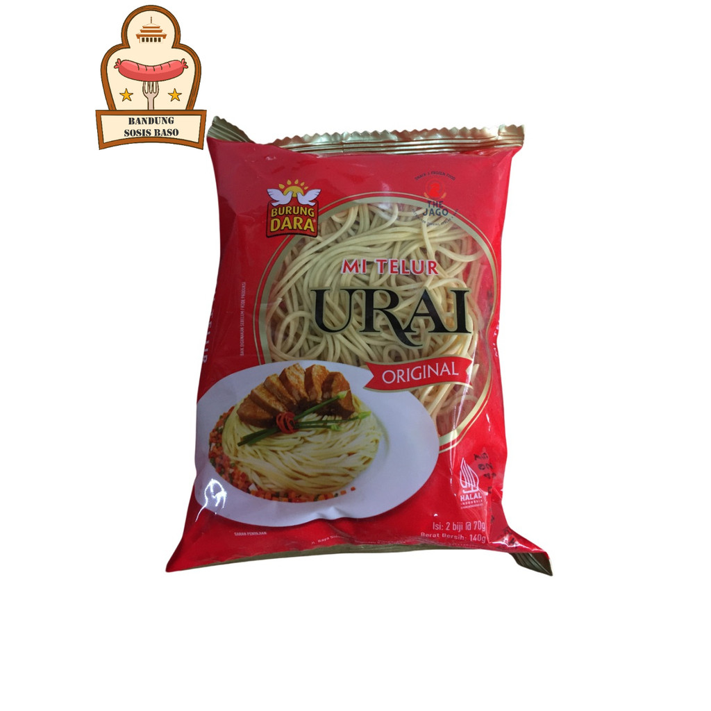 

Mie Urai Merah Burung Dara 140gr - Mie Kering Pipih untuk Bakmi & Mie Goreng Jawa