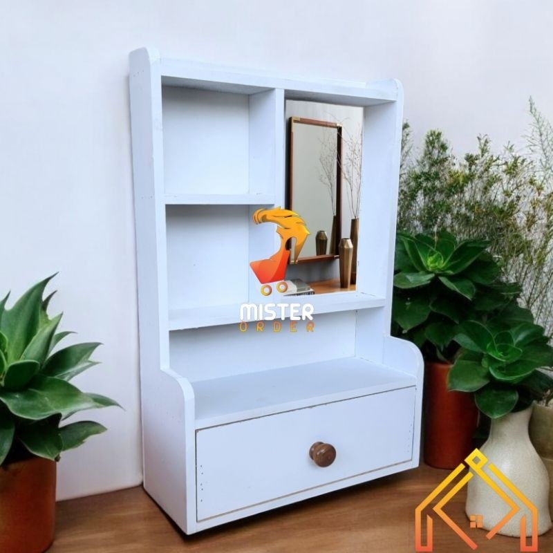 RAK KOSMETIK TOLET GANTUNG LACI MINI  - RAK HIAS MAKE UP KACA