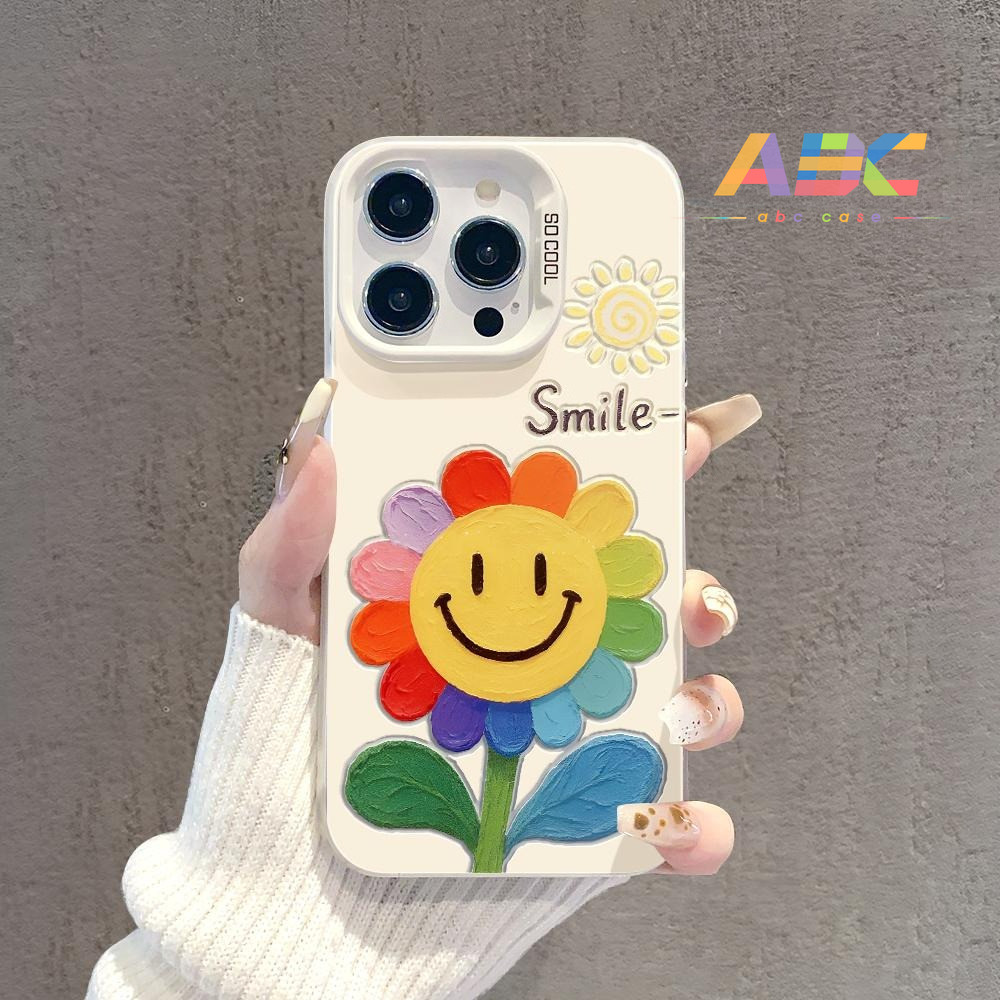 Casing HP motif bunga warna-warni dan matahari kecil Untuk iPhone 16 13 11 15 pro xs XR 15 14 plus 1