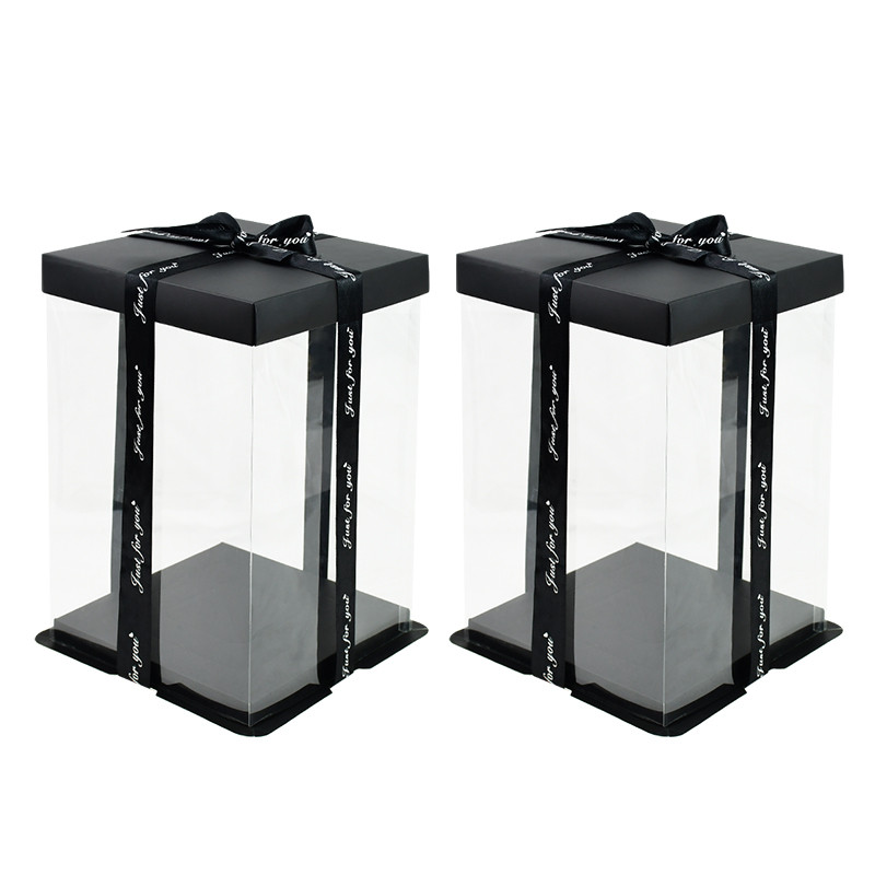 

Clear Gift Box PVC Transparent Rose Flower Bear Gift Cake Package Box Wedding Birthday Christmas Present Dessert Decoration Case