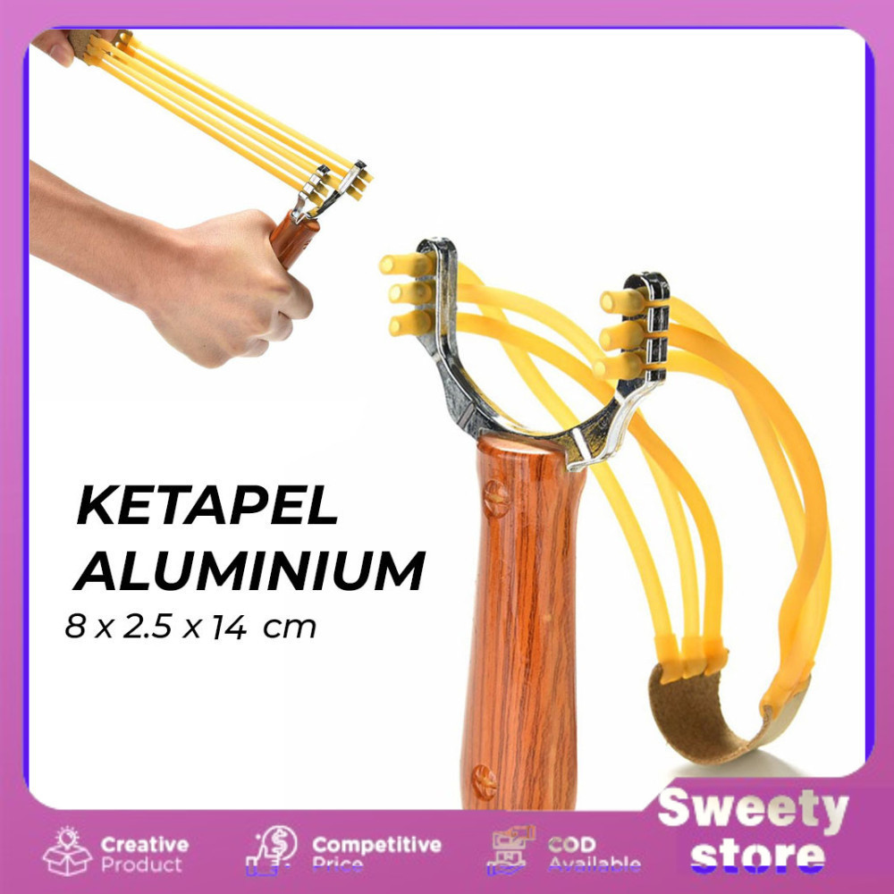 Sweety Store Indonesia-COD-Katapel Berburu Slingshot Aluminium Alloy Ketapel Berburu Plintengan Buru
