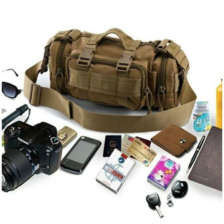 ZD34FV Tas Selempang Tactical Army waistbag Tas SEPEDA  A317