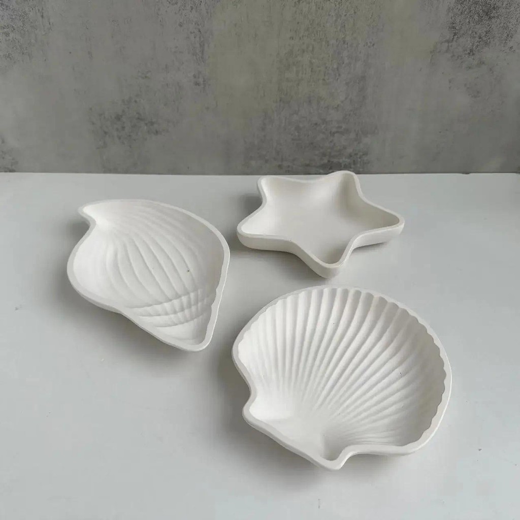 

Star Conch Shell Dish Silicone Mold Plaster Tray Dish Mold Resin Drip Mould Silicone Molds for Concrete