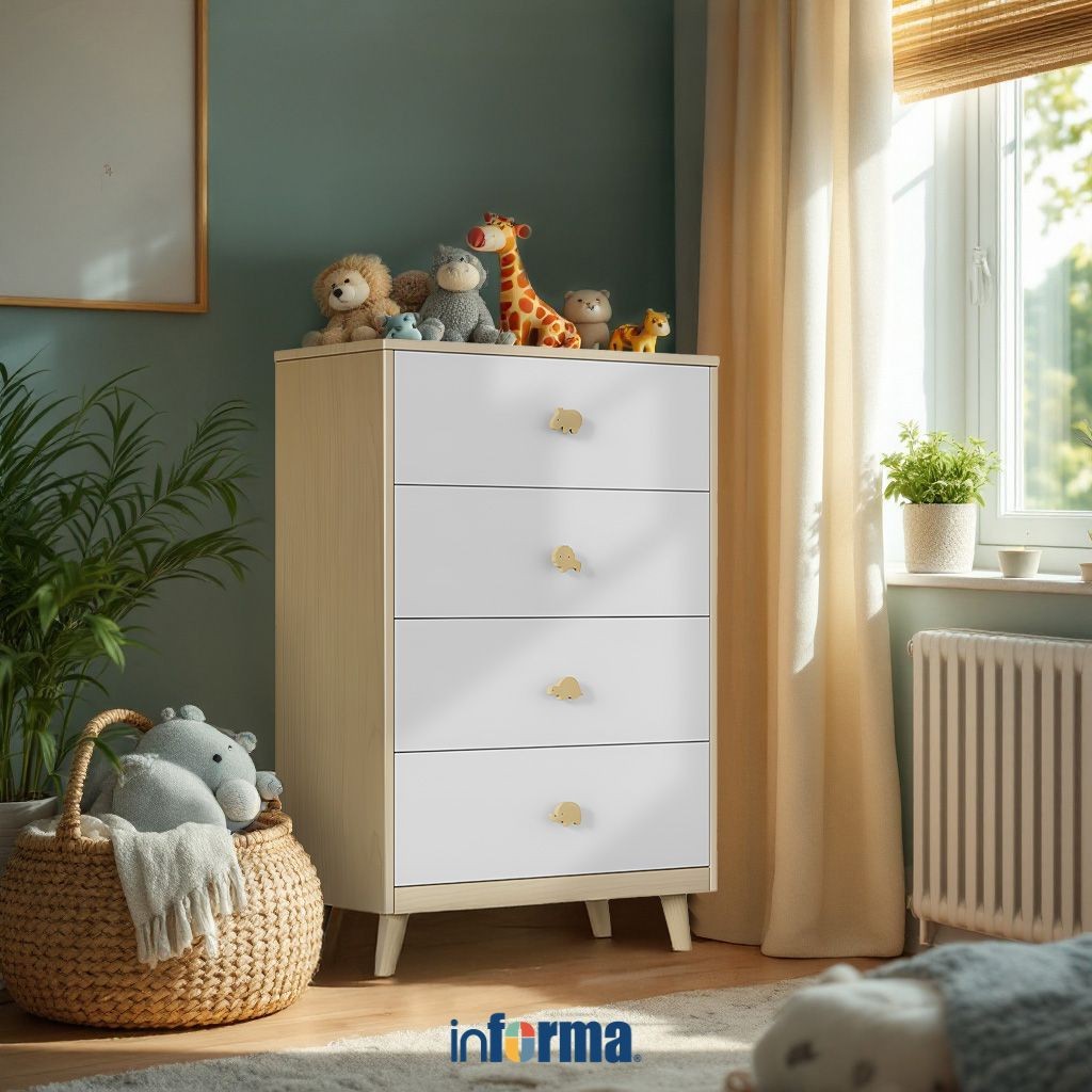 Informa Perry Laci Penyimpanan Anak 4 Tingkat Metal Laci Kabinet Serbaguna Cabinet Penyimpanan Indoo