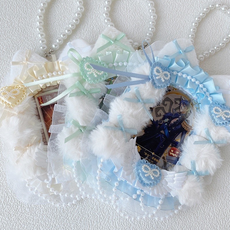 

3inch Lace Kpop Idol Photo Display Card Booklet Student Id Card Storage Card Holder Korean Idol Girl Idol Bow Protective Coverr