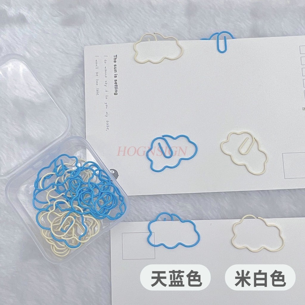 

15pcs Cloud Paper Clips Creative Shapes Cute Paper Clips Bookmark Decoration Card Pins