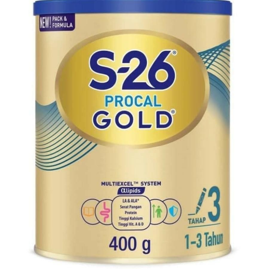 

Susu S-26 PROCAL GOLD Tahap 3 Susu Anak Usia 1-3 Tahun 400gr