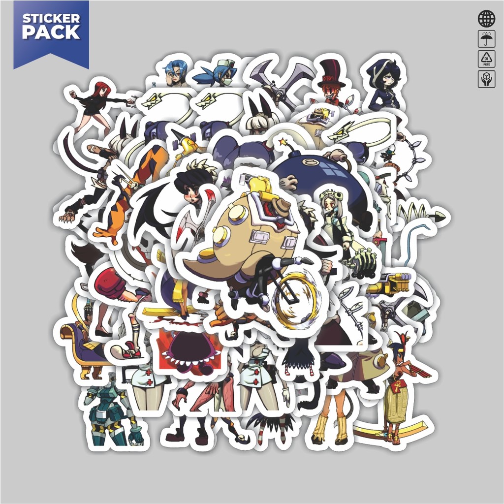 

[100PCS]Stiker Pack Stiker Game Series Skullgirls Karakter Mix 2 Aesthetic Vinyl Anti Air Dekorasi Sticker Laptop Buku Journal Koper Helm Casing HP Gitar Helm Skateboard
