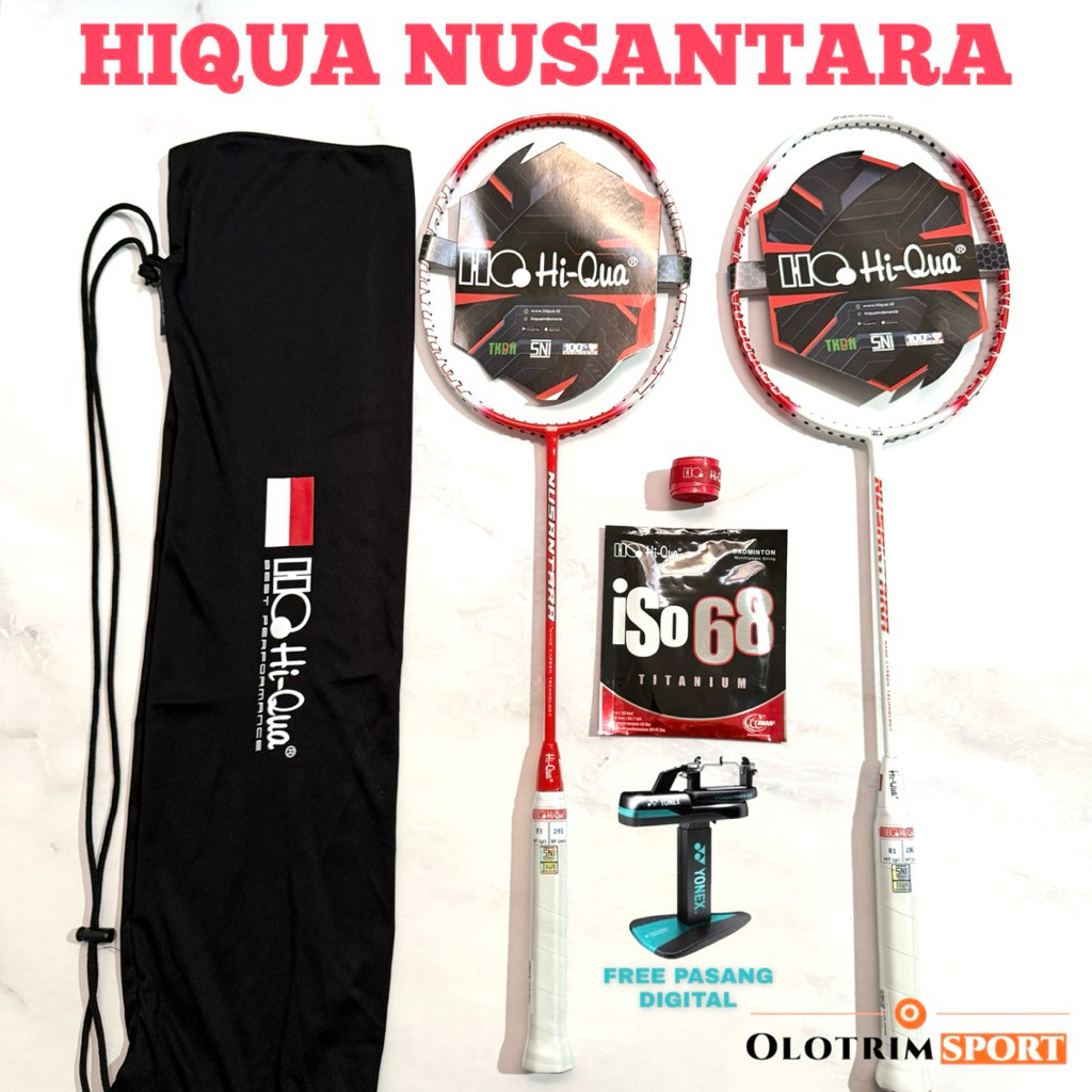 Raket Badminton HIQUA NUSANTARA 30LBS 100% ORIGINAL HIQUA