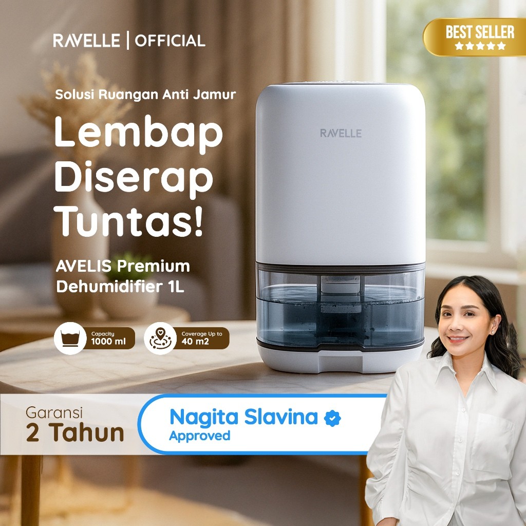 RAVELLE AVELIS Premium Dehumidifier 1L – Serap Air Penyerap Kelembapan Udara