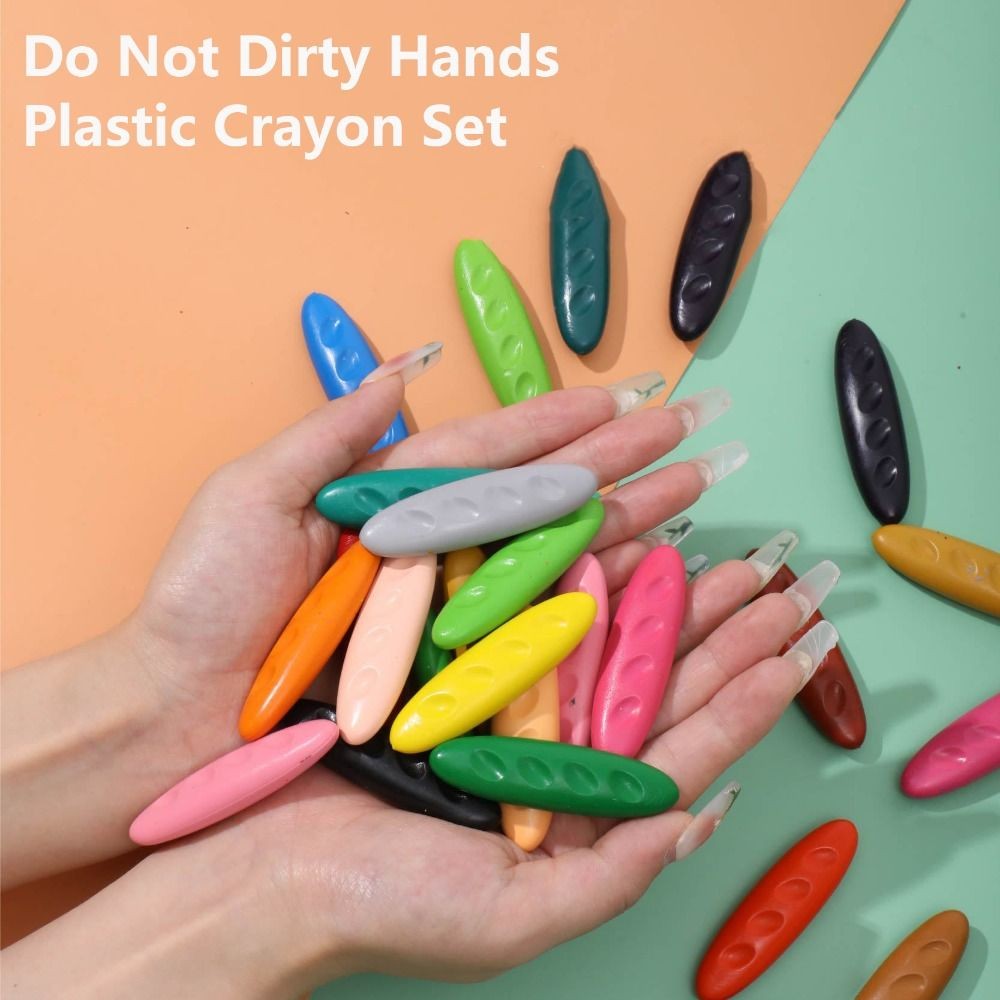 

12/24/36 Colors Plastic Plastic Crayon Do Not Dirty Hands Washable Painting Tools Erasable Peanut Shaped Wax Pencil Baby
