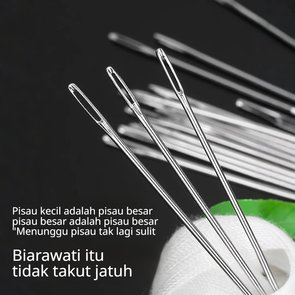 Set jarum jahit tangan 39 buah, jarum jahit bermata besar, jarum jahit untuk orang tua, jarum jahit 