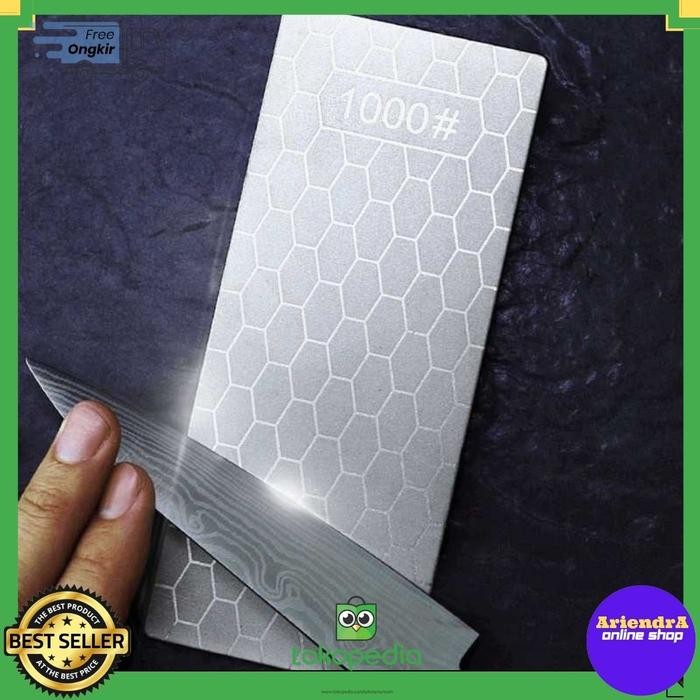 Batu Pengasah Asah Asahan Pisau Diamond Sharpening Plate Grit1000&400