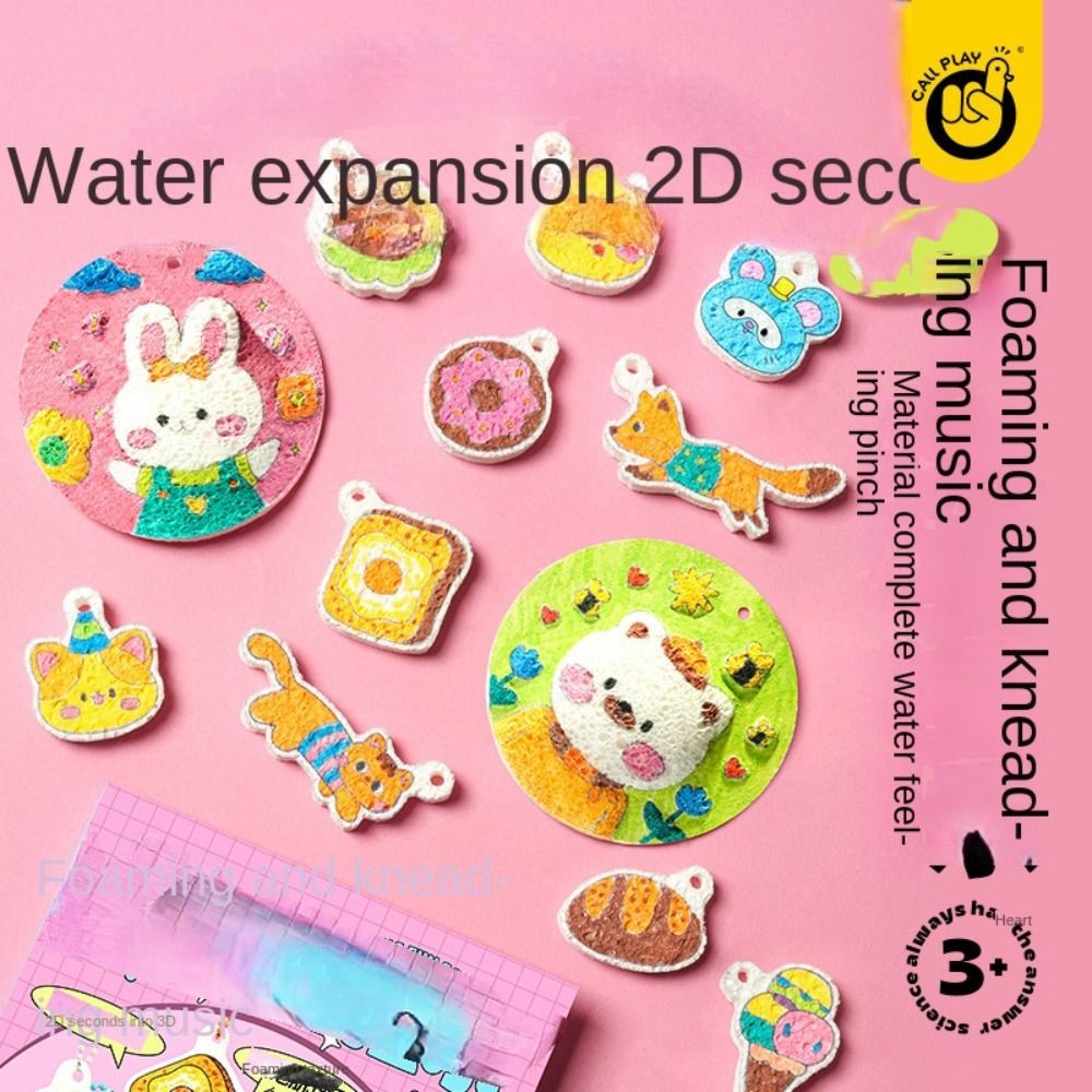 

With Easel DIY Puffy Paint Kit Sponge Texture Puffy Effect Texture Painting Toy Creative Design Colorful Pens Drawing Pens Kit