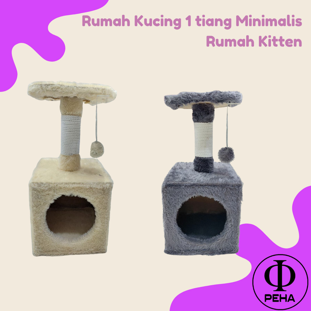 Cat Tree Rumah Kucing Satu Tiang Minimalis Rumah Kucing Kitten