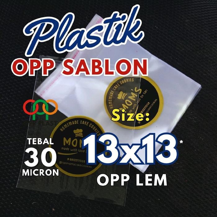 Plastik OPP 13x13 Sablon | 1000 pcs | Tebal 30 micron - 1 warna