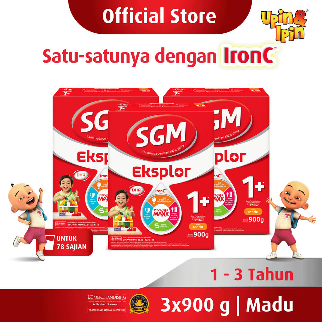 

SGM Eksplor 1+ dengan IronC Susu Pertumbuhan Rasa Madu 900GR x 3