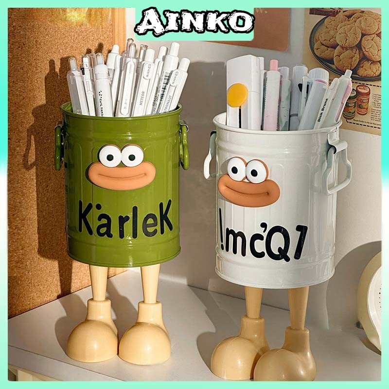 

New Tempat Pensil Penstand Bucket Plastik Pen Holder Ember Retro Tabung Desk Organizer Tong PlastikPremium