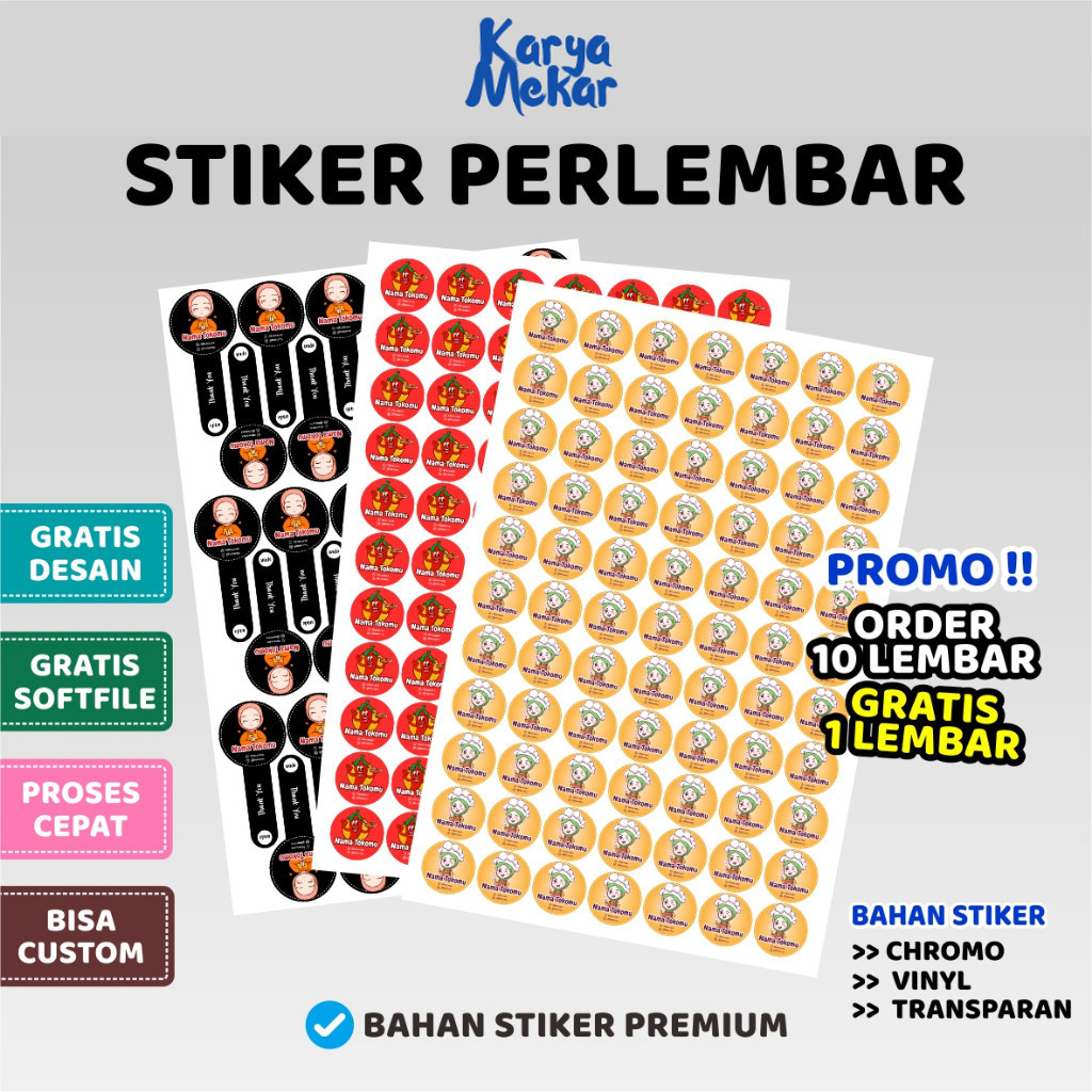 

Stiker Label Makanan Custom Anti Air Transparan Vinyl