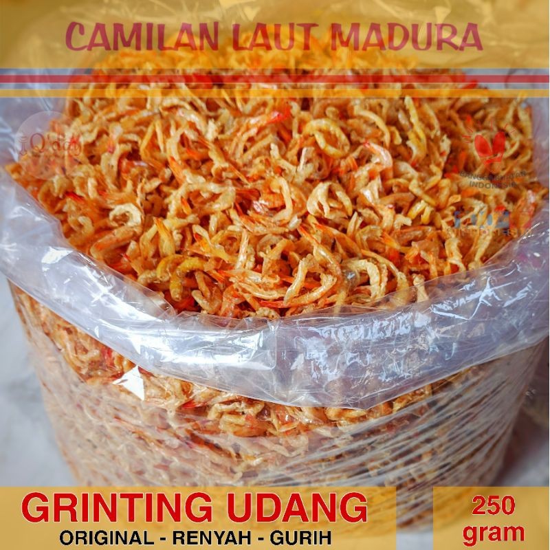 

Udang Grinting Gurih Renyah Bebas Gluten Camilan Laut Madura Oleh-oleh Khas - 250gr