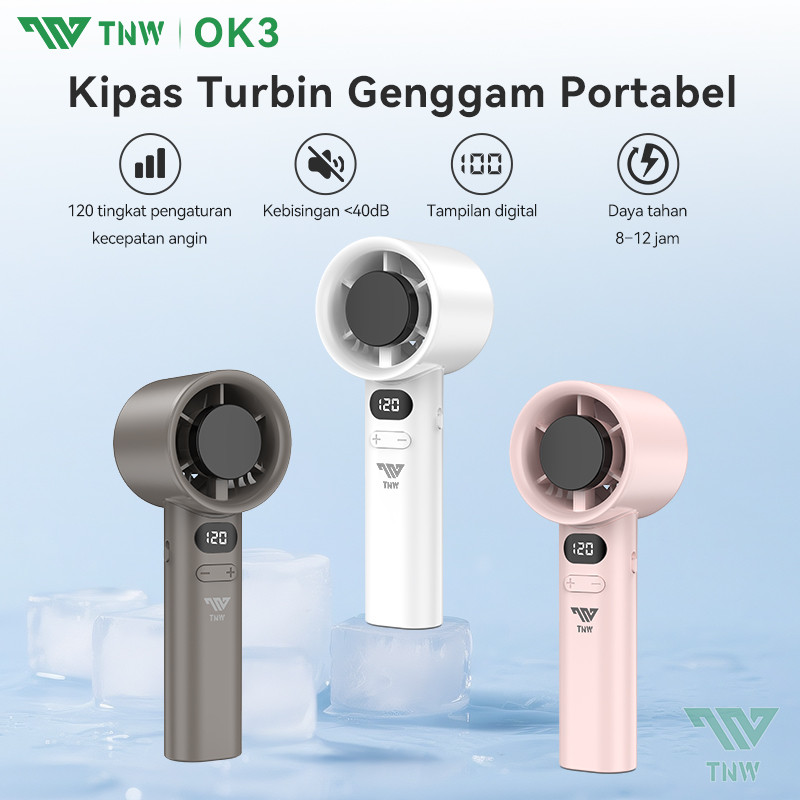 TNW OK3 Kipas Angin High-speed Portable Handheld Fan Turbo Kipas Fan USB Mini Fan 120 Gear Wind Digi