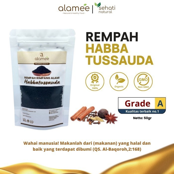

REMPAH HITAM HABBATUSSAUDA BLACK CUMIN SPEED HABBASAUDA JINTEN REMPAH RIMPANG ORGANIK ALAMI SIAP SAJI