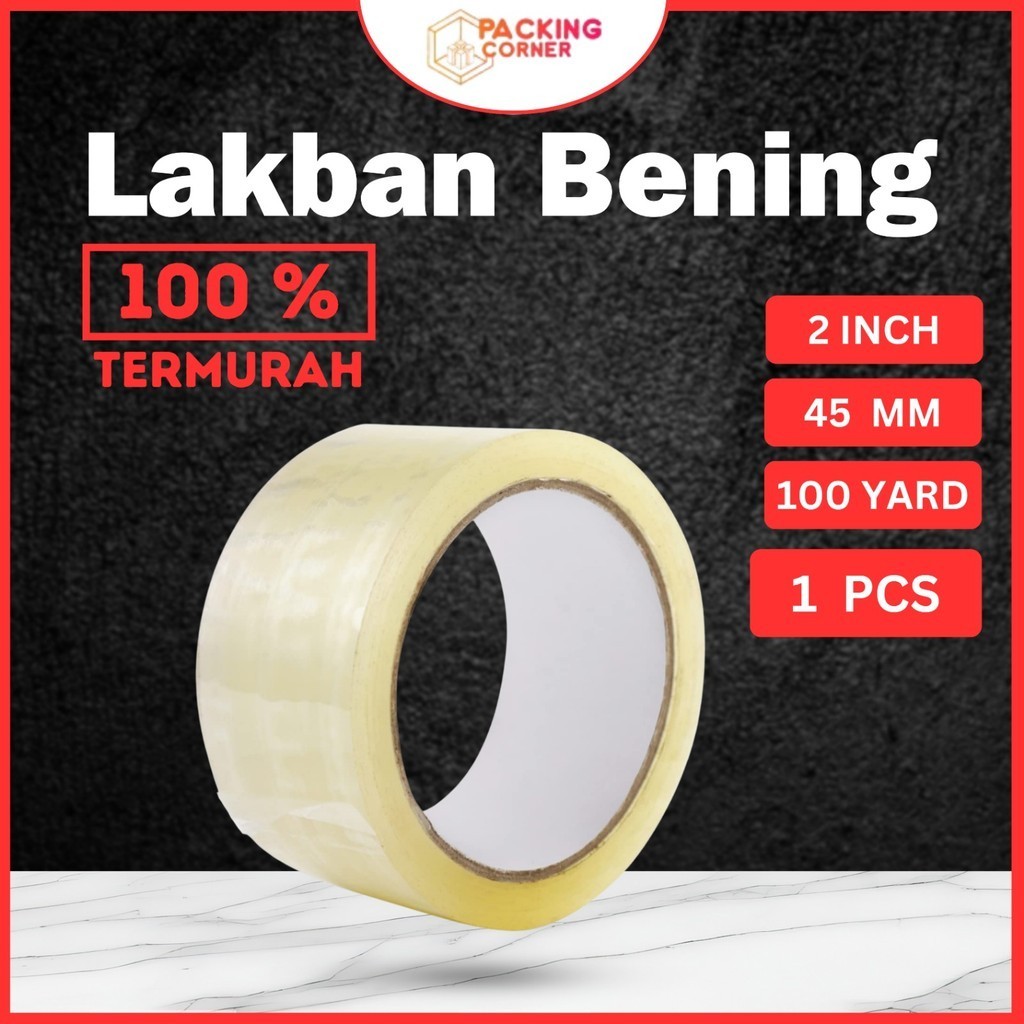 

Lakban Bening 2 inch x 100 yard 45mm x 100yard setara daimaru TERMURAH