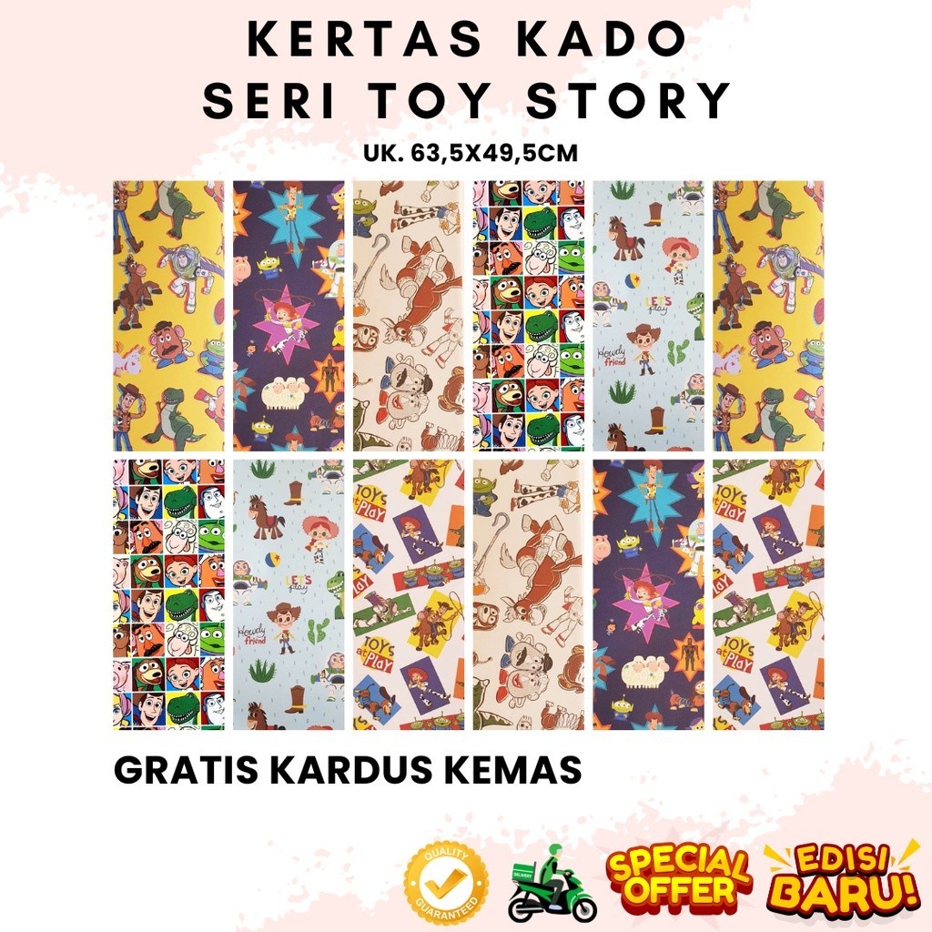 

Kertas Kado Wrapping Paper Sansan Wawa Seri Toy Story