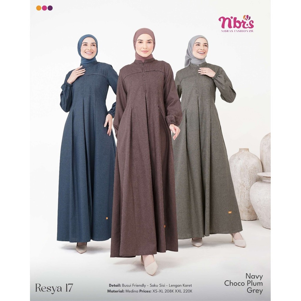 NIENSHOP - NIBRAS Gamis Wanita Dewasa Terbaru RESYA 17 100% ORI