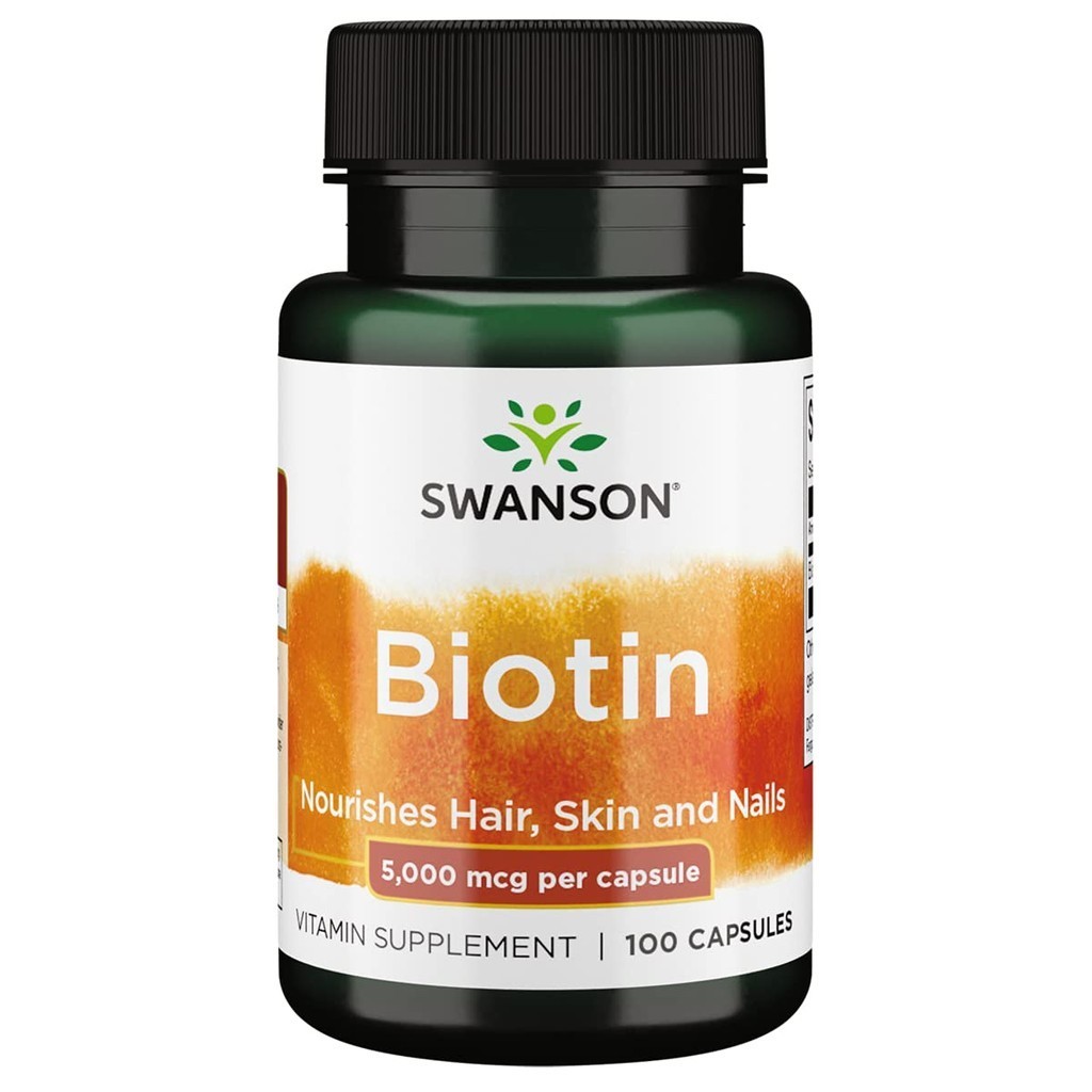 Swanson Biotin Vitamin B7 5000 mcg 100 Capsules