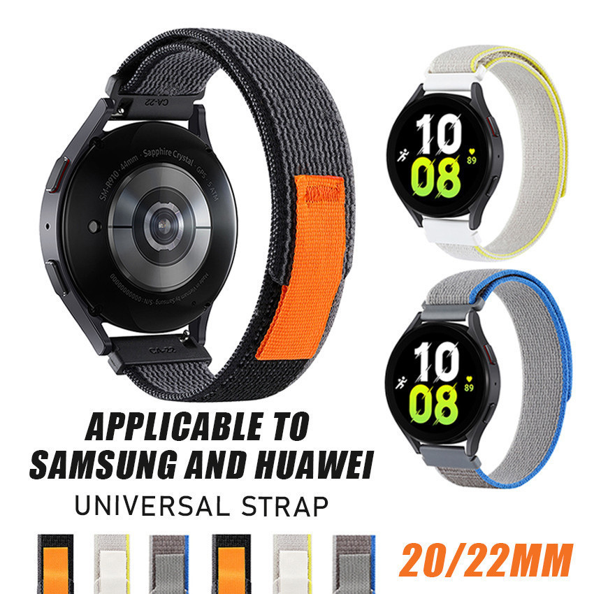Tali Jam Trail Loop Nylon Strap 22Mm 20Mm For Watch Samsung Galaxy 4/5/6 Watch Huawei Gt 2/3