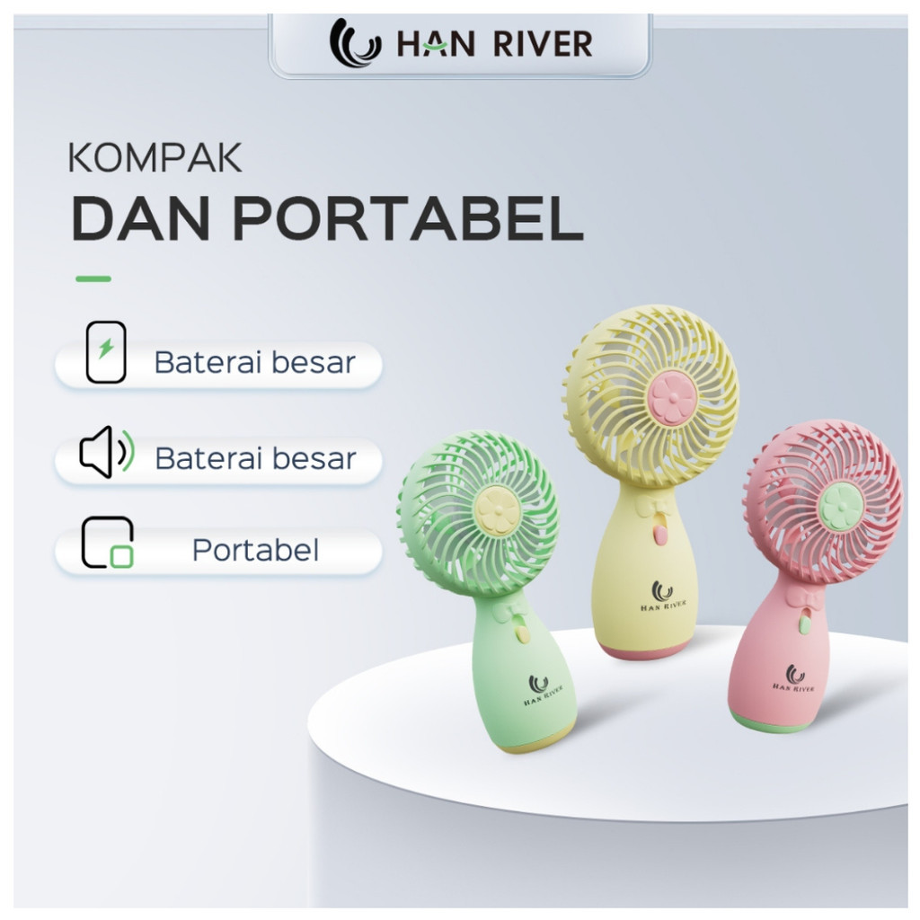 Han River Mini Fan HRFS04 / Kipas Lipat Mini (Random Warna) - KB