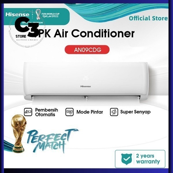 HISENSE AC Split Standart 1 PK AN09CDG indoor+outdoor ac hisense 1pk