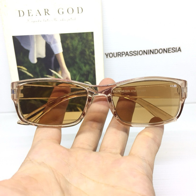 new ATM3014BR Kacamata Baca Lensa Coklat +0.50 sd +4.00 Kacamata Baca Cowok Cewek