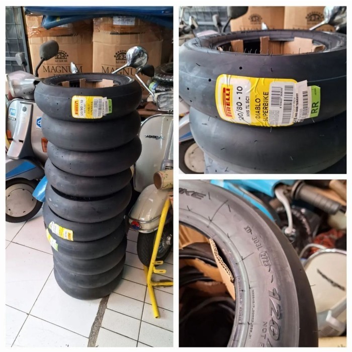 sepasang ban pirelli diablo superbike balap ring 10 vespa px excel