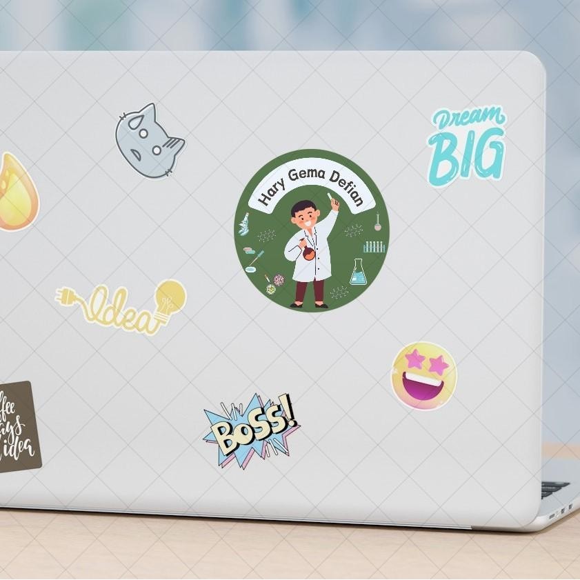 

40 pcs - Sticker Label Nama Bulat Free template tema anak laki laki - boys
