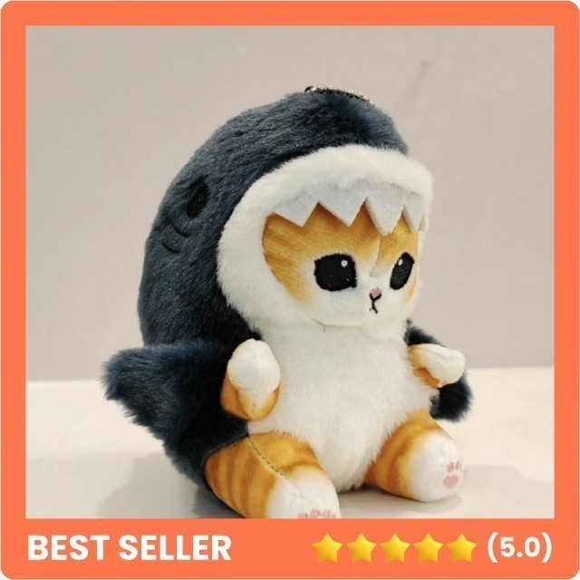 Boneka Kucing Lucu berkostum Ikan hiu Plush Dolls Toys