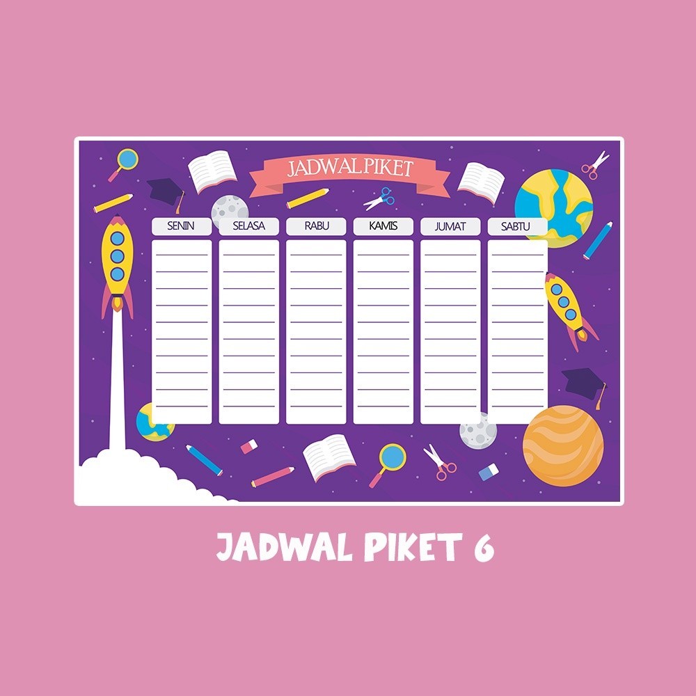 

Perlengkapan sekolah Poster Jadwal Piket Kelas Untuk Anak Berkualitas Desain Menarik / A4 A3+