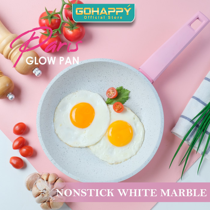 TOKOSANIA PANCI FRY PAN PARIS Marble Gohappy 20 cm warna Tosca Glow Pan GH-P05 - Pink