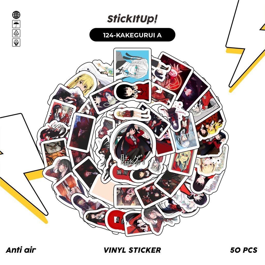 

COD✨ 50 Pcs Stiker Pack Motif Anime Kakegurui Lucu Aesthetic Vynil Waterproof untuk Freebies Sticker Buku Journal Casing HP Laptop