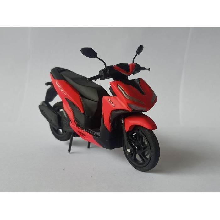 Diecast Motor Miniatur Motor Honda Vario 150 merah mainan koleksi miniMO skala 18