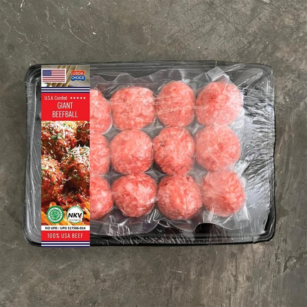 

USA Giant Meat Ball Premium Quality Halal / Bakso Sapi Giling Halal isi 12pcs