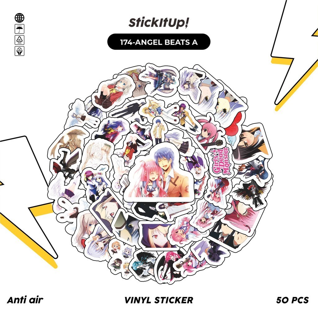 

COD✨ 50 Pcs Stiker Pack Motif Anime Angel Beats! Lucu Aesthetic Vynil Waterproof untuk Freebies Sticker Buku Journal Casing HP Laptop